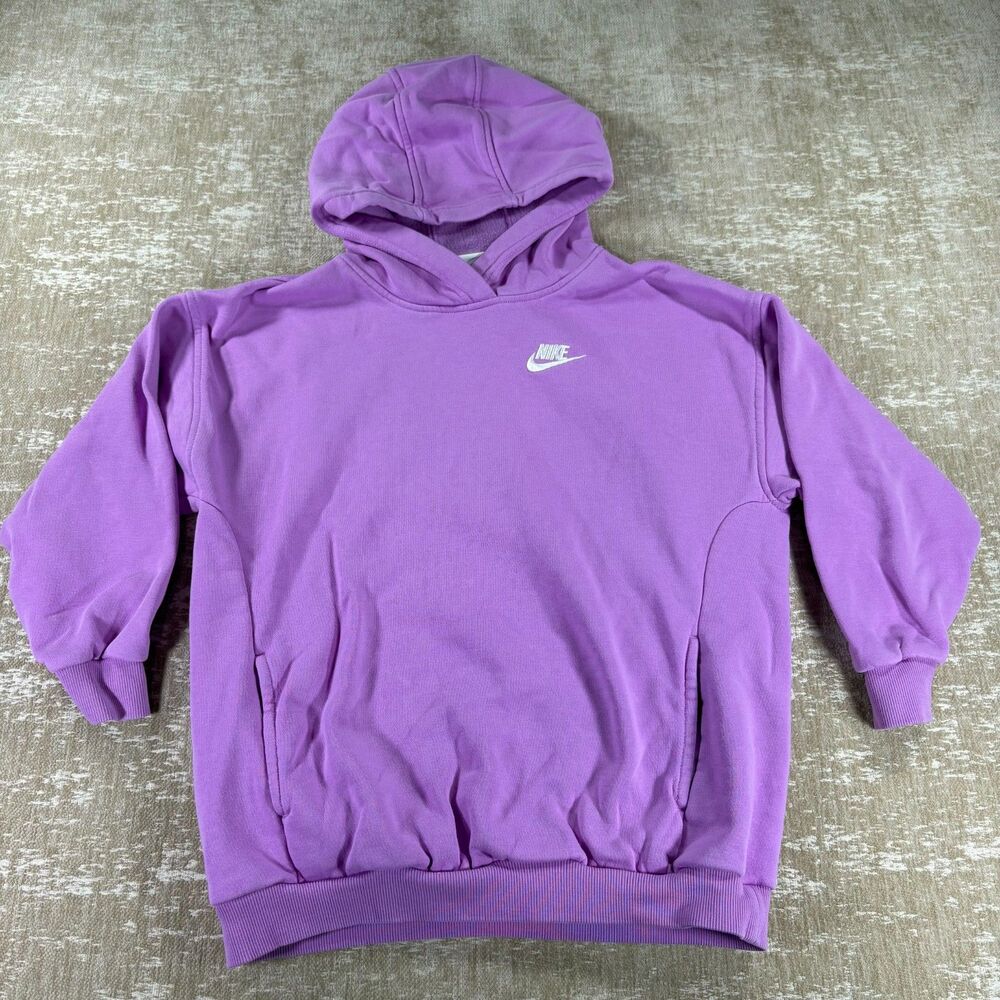 Nike Sportswear Club Fleece Kids Oversized Pullover Hoodie - Purple Size M